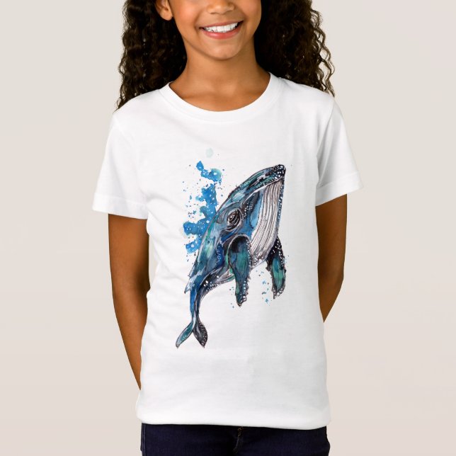 Camiseta de ballena azul jorobada (Anverso)