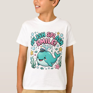 Camiseta de ballena linda Sonrisa Salpica Salpica