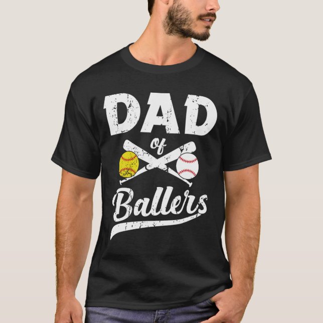Camiseta De Ballers Dad Of Baseball Y Softball Player Para (Anverso)