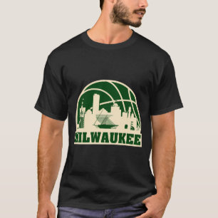 Camiseta de baloncesto de Milwaukee paisaje urbano