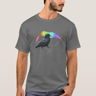 Camiseta de bandera de arcoíris de cuervo