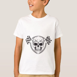 Camiseta de bandera de carreras de cráneo para niñ