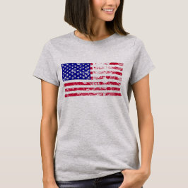 Camiseta de bandera de EE. UU. con aspecto desgast