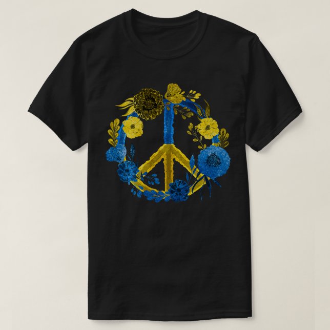 Camiseta de bandera de Ucrania giratoria que defie (Diseño del anverso)