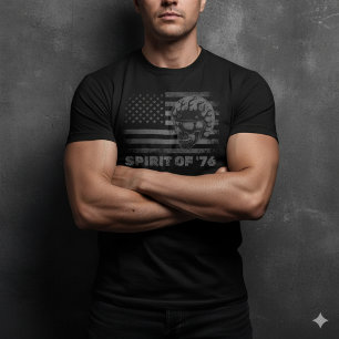 Camiseta de bandera estadounidense con cráneo de m