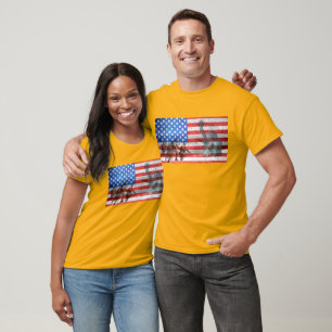 Camiseta de bandera estadounidense de apoyo milita