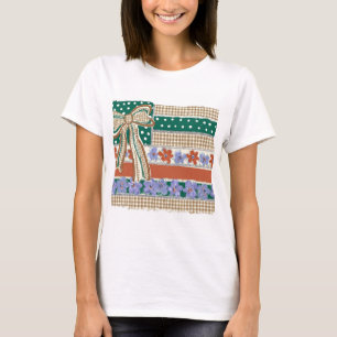 Camiseta de bandera estadounidense floral PNG, laz