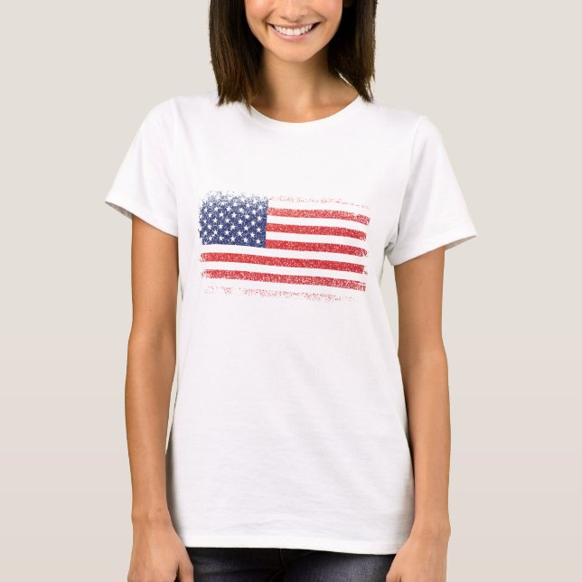 Camiseta de bandera estadounidense para mujeres (Anverso)