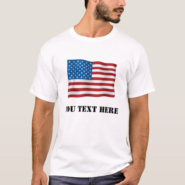 Camiseta de bandera estadounidense Personalizado (Anverso)