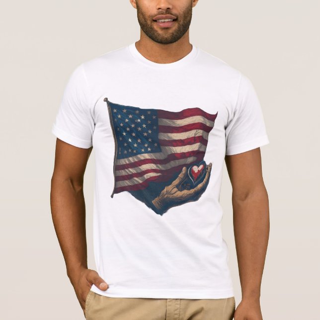 Camiseta de bandera y corazón (Anverso)