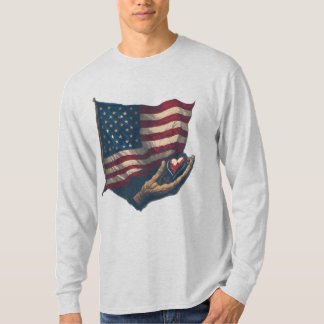 Camiseta de bandera y corazón