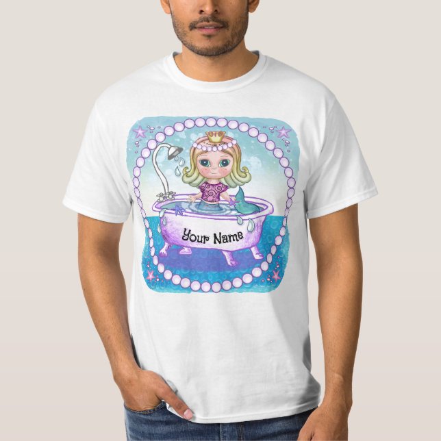 Camiseta de baño de sirena feliz (Anverso)