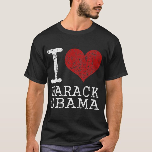 Camiseta de Barack Obama del corazón I (Anverso)