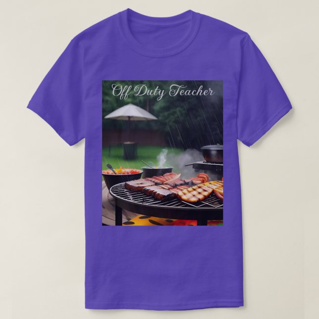 Camiseta De Barbacoa De Profesores Fuera De Servic (Diseño del anverso)