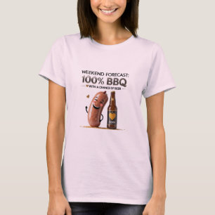 Camiseta de barbacoa y cerveza para mujeres Funn