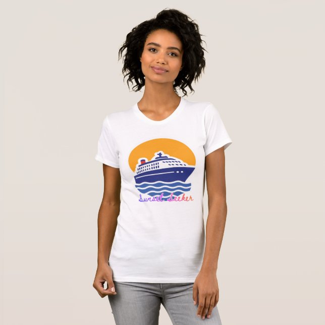 Camiseta de barco de crucero Sunset Seeker (Anverso completo)
