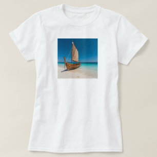 Camiseta de barco de vela de playa tropical   Océa