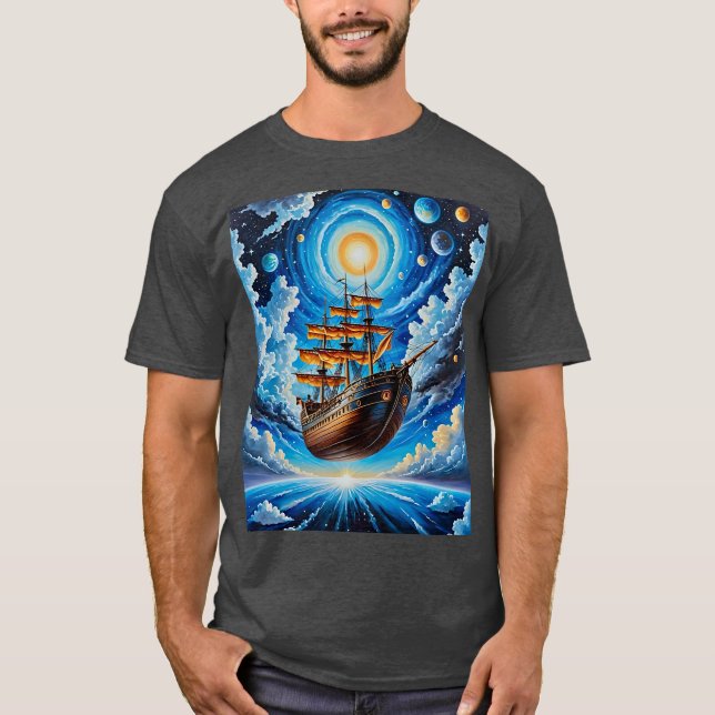 Camiseta de barco pirata espacial Celestial (Anverso)