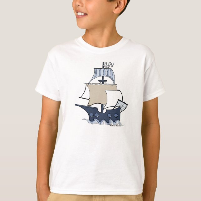 Camiseta de Barco Pirata para Niños (Anverso)