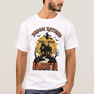 Camiseta de Barista de Halloween Bruja Divertida C