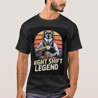 Camiseta de bartender lobo leyenda del turno de no