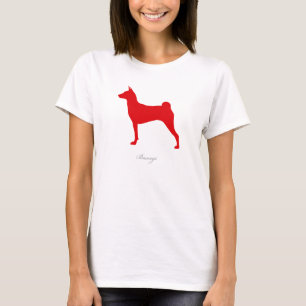 Camiseta de Basenji (silueta roja)
