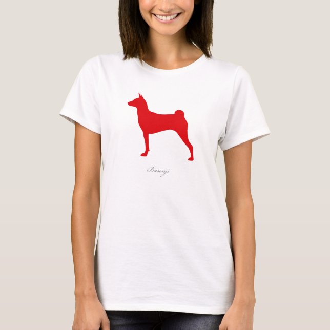 Camiseta de Basenji (silueta roja) (Anverso)