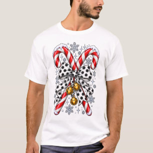 Camiseta de bastón de caramelo de Navidad, bastón