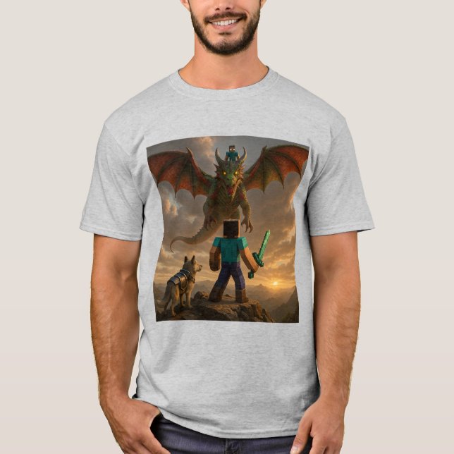 Camiseta De Batalla Inspirada En Minecraft Épico | (Anverso)