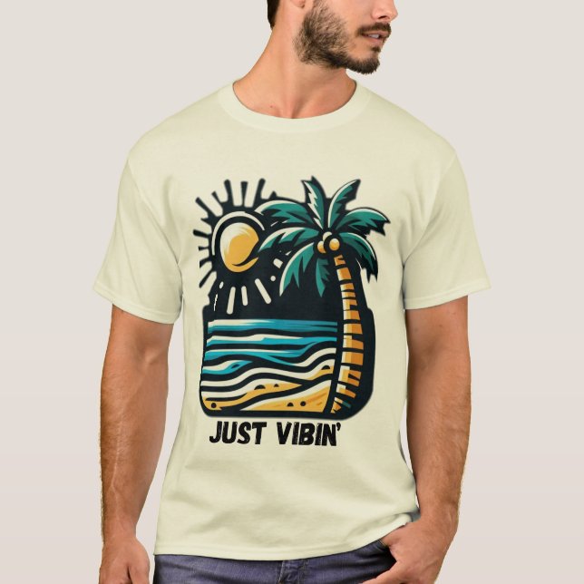 Camiseta de Beach Vibes - Aestético Ocean Sunset (Anverso)