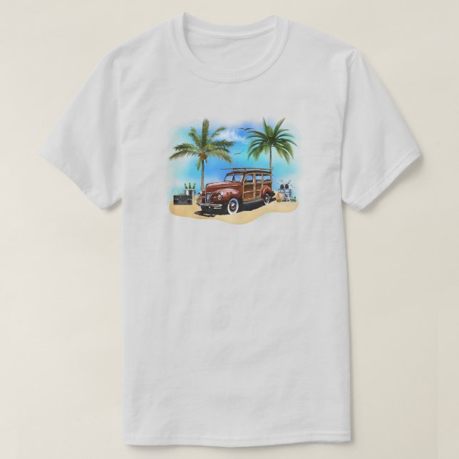 Camiseta de Beach Woody Wagon (Diseño del anverso)