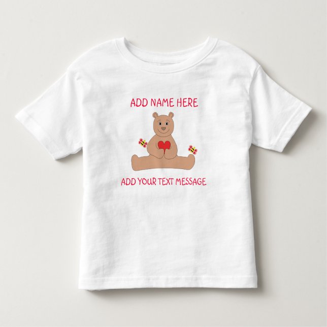 Camiseta de Bear Valentine Toddler (Anverso)