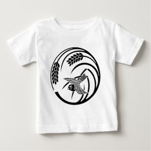 CAMISETA DE BEBÉ 一 本 稲 の 丸 に 雀