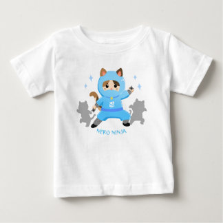 Camiseta De Bebé 可愛い猫忍者 日本 ブルー ベビー Cat Ninja from Japan Blue Baby 