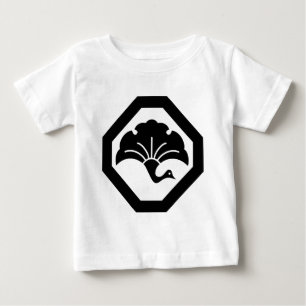 CAMISETA DE BEBÉ 隅切り角に銀杏鶴
