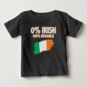 Camiseta De Bebé 0% irlandés 100% kissable