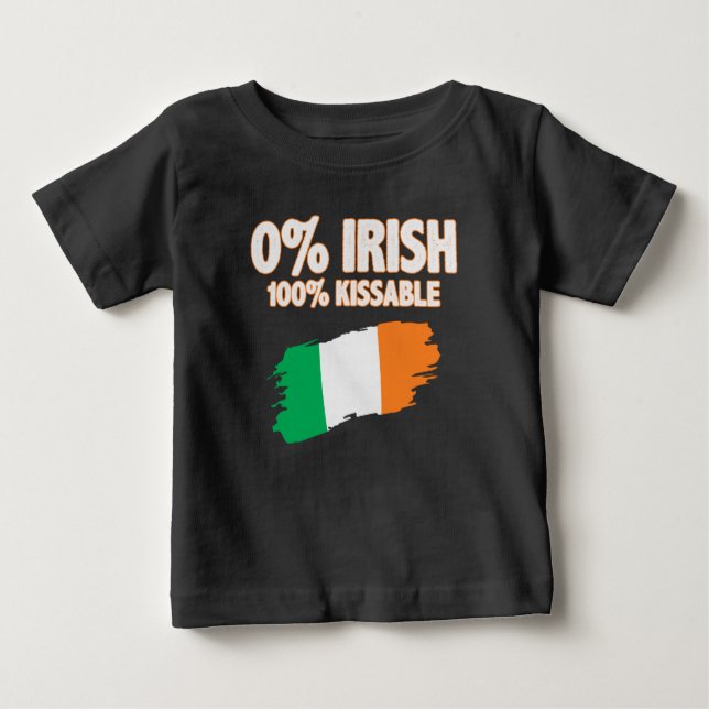 Camiseta De Bebé 0% irlandés 100% kissable (Anverso)