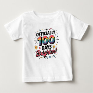 Camiseta De Bebé 100.º día de escuela, oficialmente 100 días más br