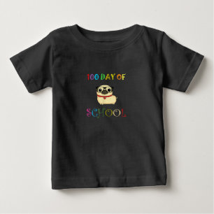 Camiseta De Bebé 100° Día De Colegios Pug Teachers Niños Felices