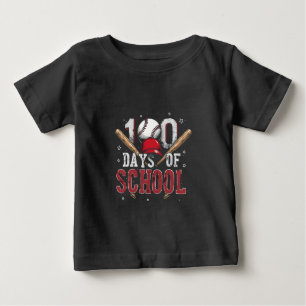 Camiseta De Bebé 100 días de amantes del deporte escolar de béisbol