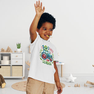 Camiseta De Bebé 100 días de celebración de tractores escolares