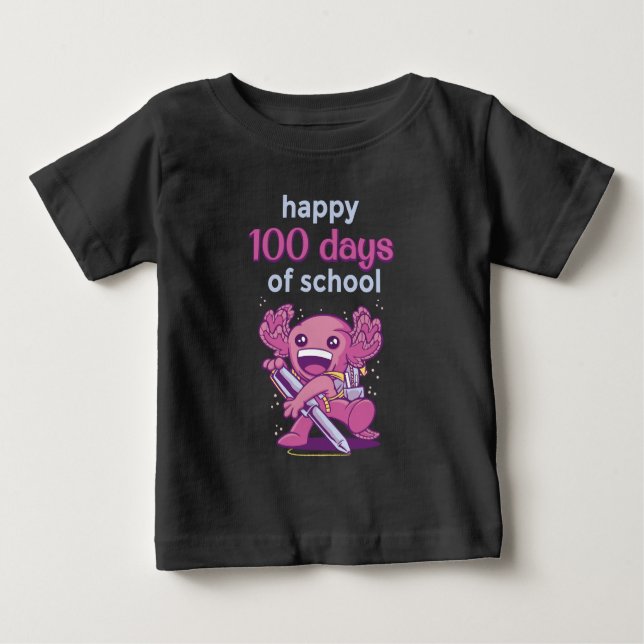 Camiseta De Bebé 100 días de escuela (Anverso)
