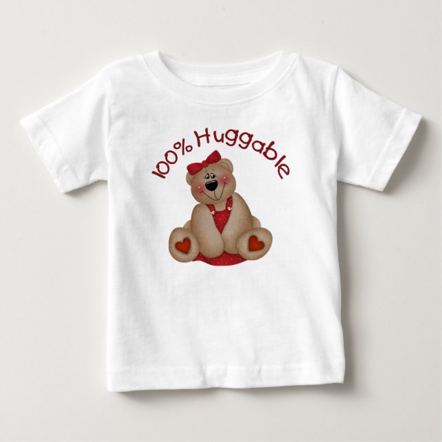 Camiseta De Bebé 100% Huggable Chica (Anverso)