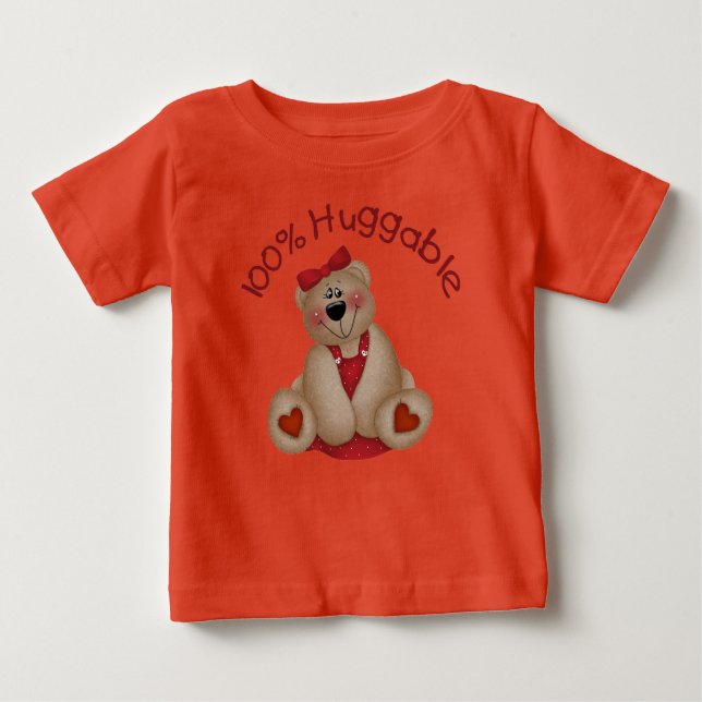 Camiseta De Bebé 100% Huggable Chica (Anverso)