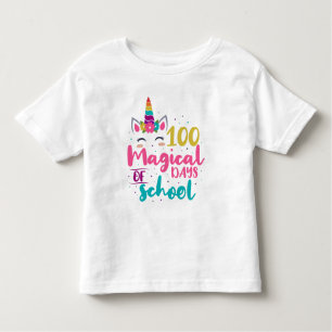 Camiseta De Bebé 100 Mágicos Días Escolares De Unicornio