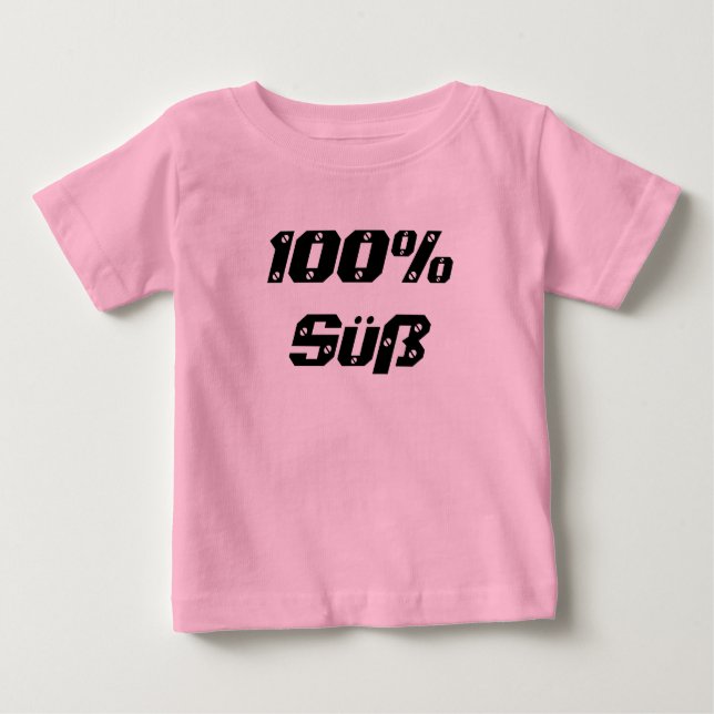 Camiseta De Bebé 100% süß| 100% dulce (Anverso)
