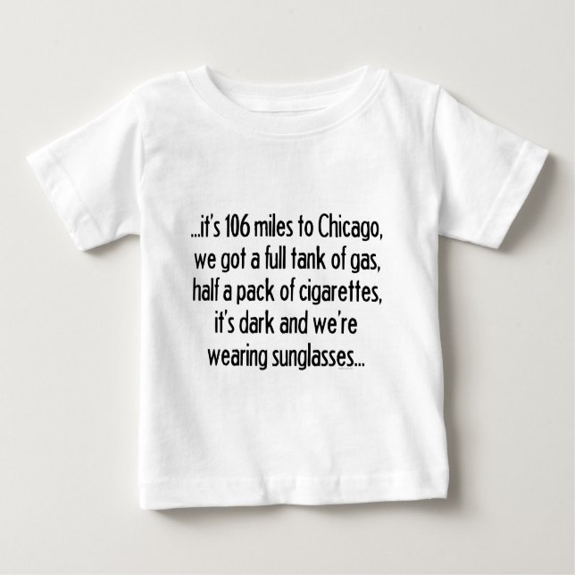 Camiseta De Bebé 106 millas a Chicago (Anverso)