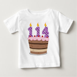 Camiseta De Bebé 114 años en el pastel de cumpleaños