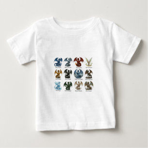 Camiseta De Bebé 12 Dragones - inspirado en dnd