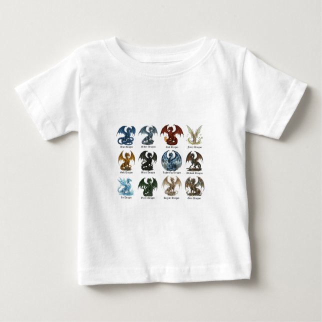 Camiseta De Bebé 12 Dragons - dnd inspired  (Anverso)